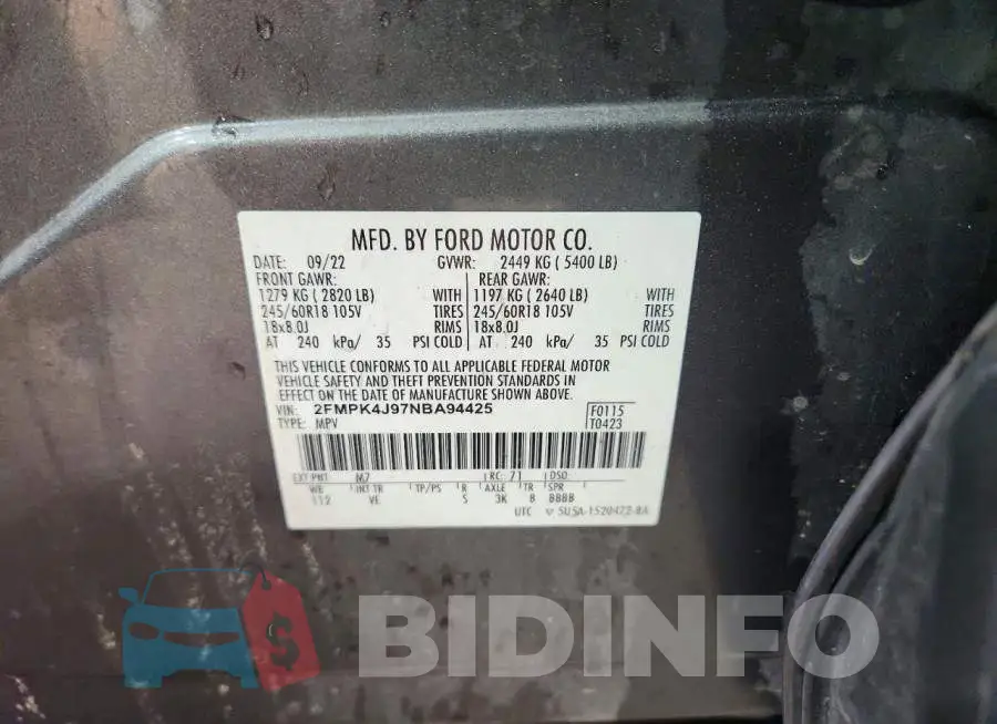 2FMPK4J97NBA94425 Photo# 13