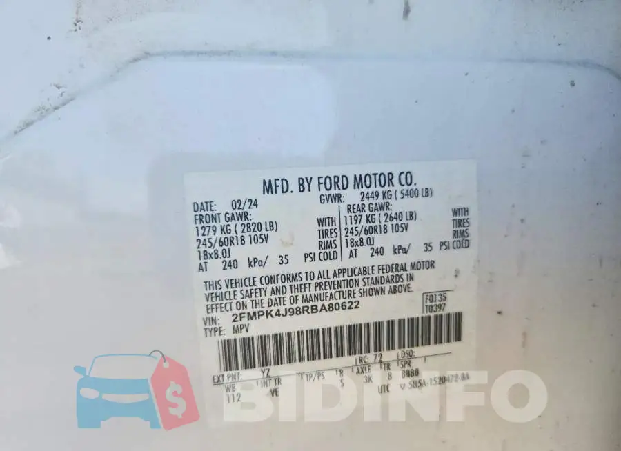 2FMPK4J98RBA80622 Photo# 13