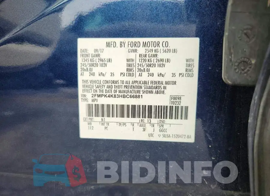 2FMPK4K83HBC66881 Photo# 13