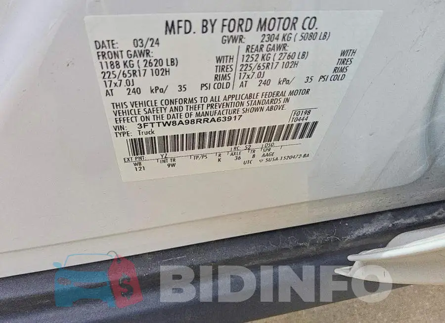 3FTTW8A98RRA63917 Photo# 12