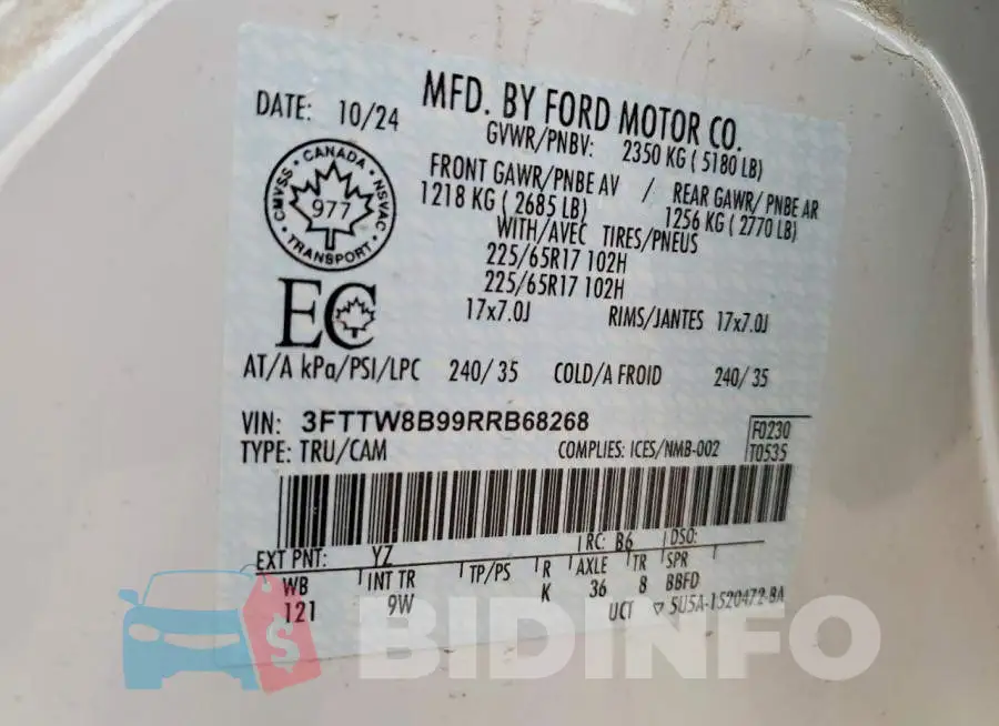 3FTTW8B99RRB68268 Photo# 13