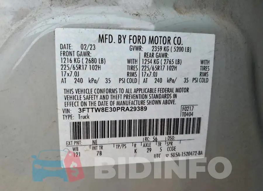3FTTW8E30PRA29389 Photo# 12