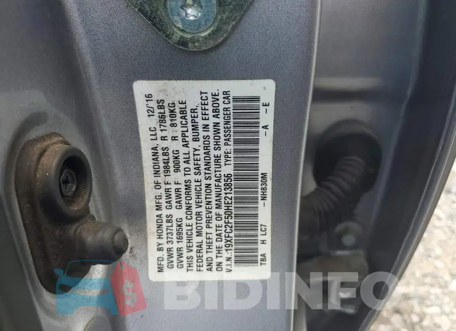 19XFC2F50HE213856 Photo# 12