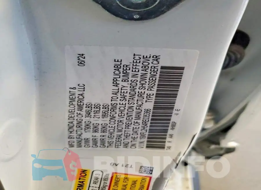 19XFL2H54RE035366 Photo# 12