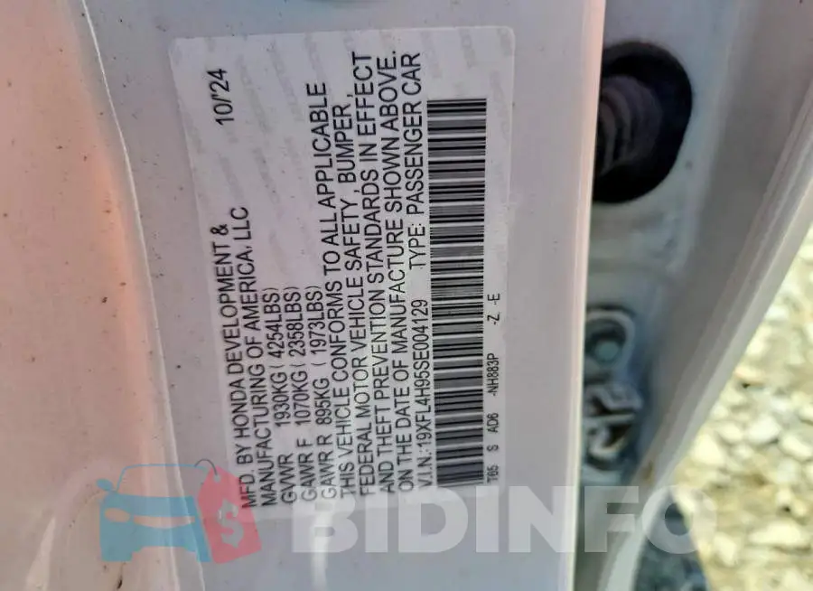 19XFL4H95SE004129 Photo# 12