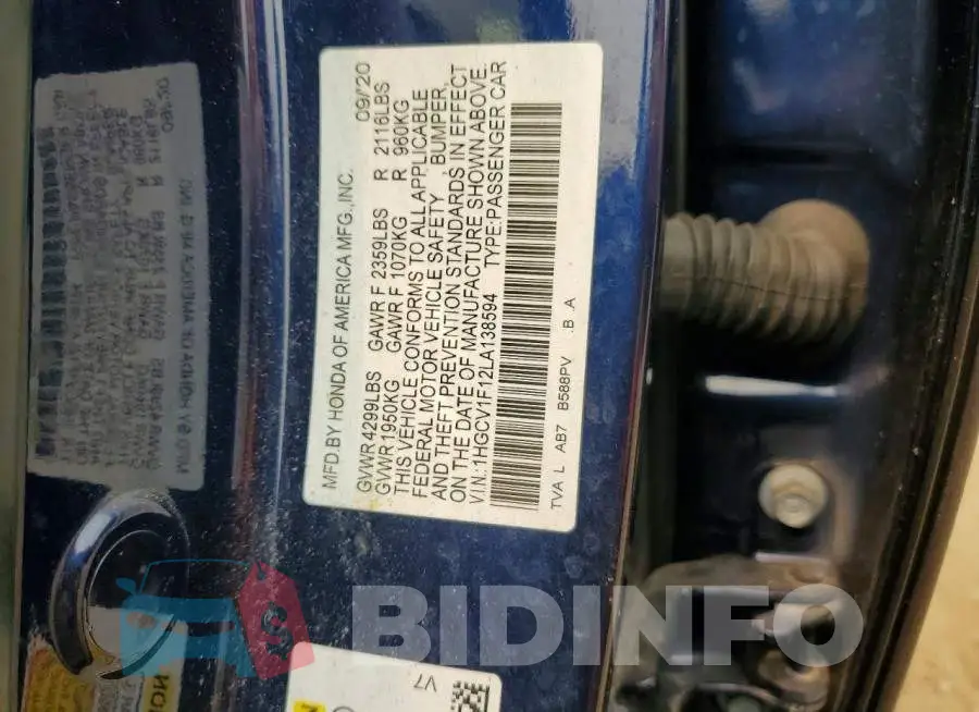 1HGCV1F12LA138594 Photo# 12
