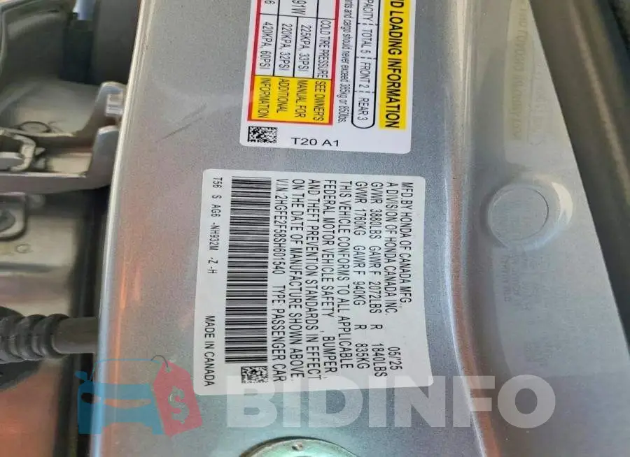 2HGFE2F58SH601540 Photo# 12