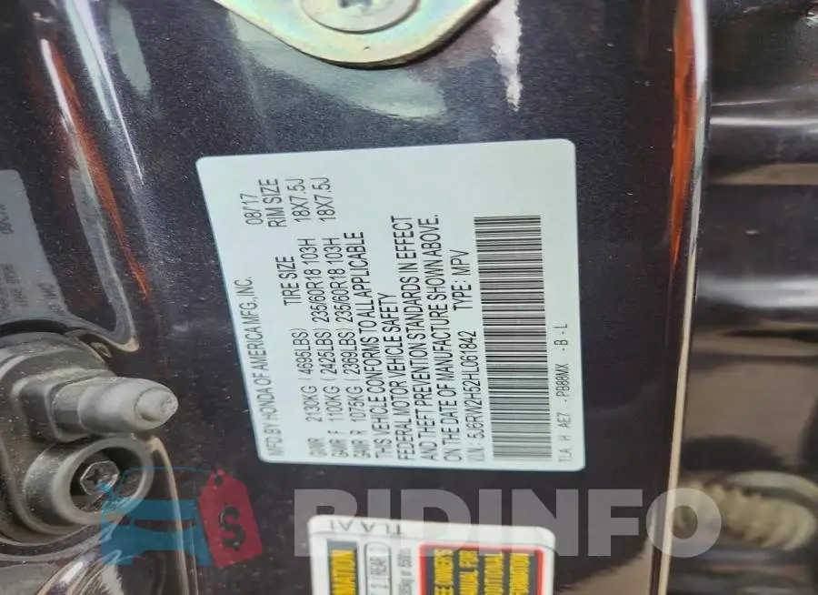 5J6RW2H52HL061842 Photo# 13