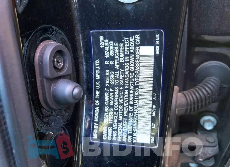 SHHFK7H40LU411925 Photo# 12