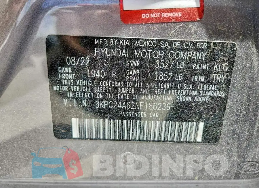 3KPC24A62NE186236 Photo# 13