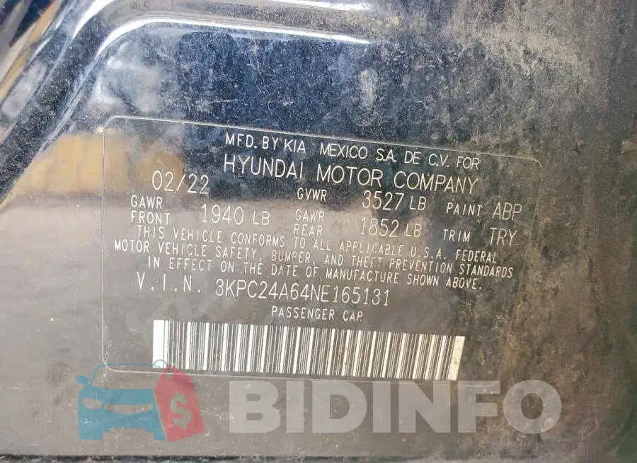 3KPC24A64NE165131 Photo# 12