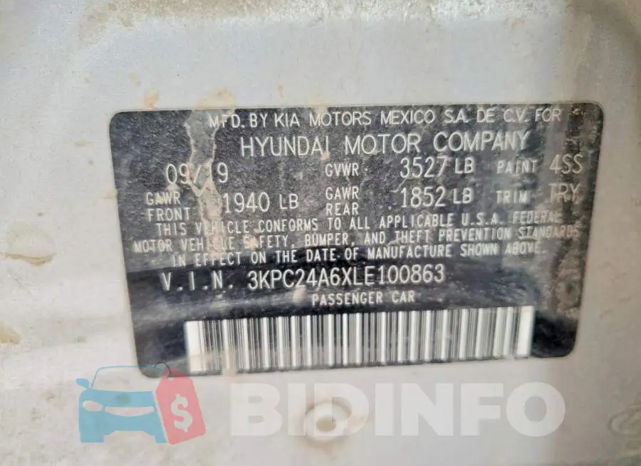 3KPC24A6XLE100863 Photo# 12