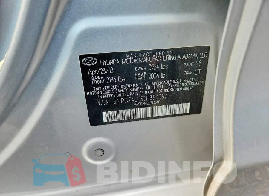 5NPD74LF5JH353052 Photo# 12