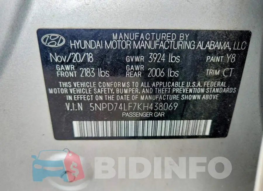 5NPD74LF7KH438069 Photo# 12