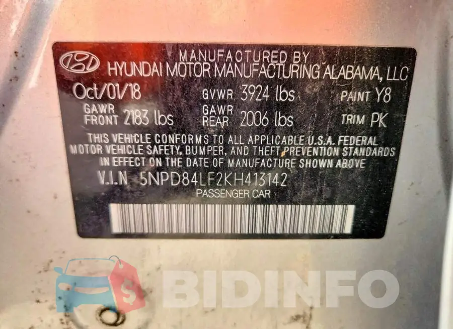5NPD84LF2KH413142 Photo# 12