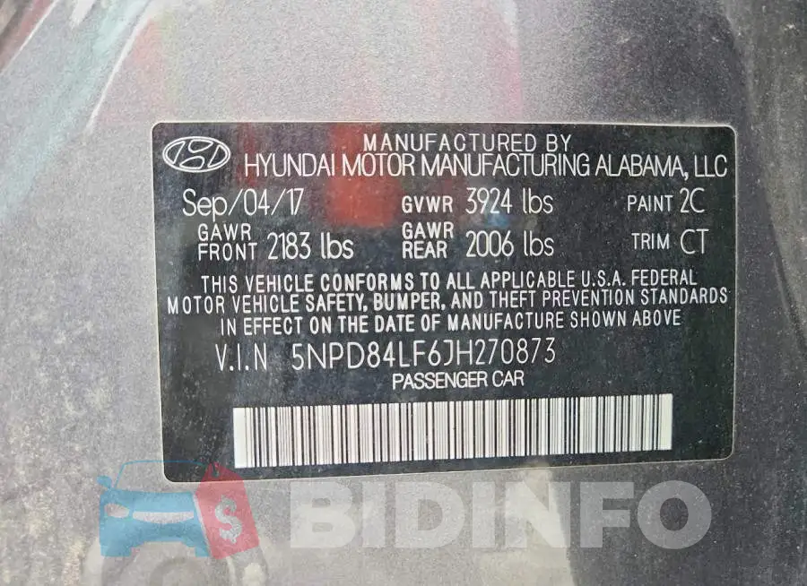 5NPD84LF6JH270873 Photo# 12
