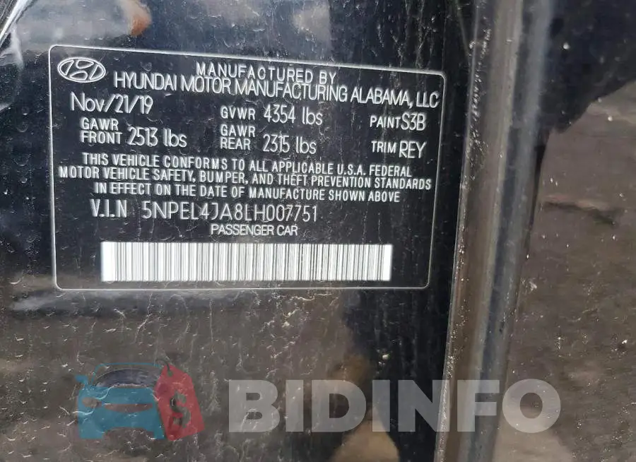 5NPEL4JA8LH007751 Photo# 12