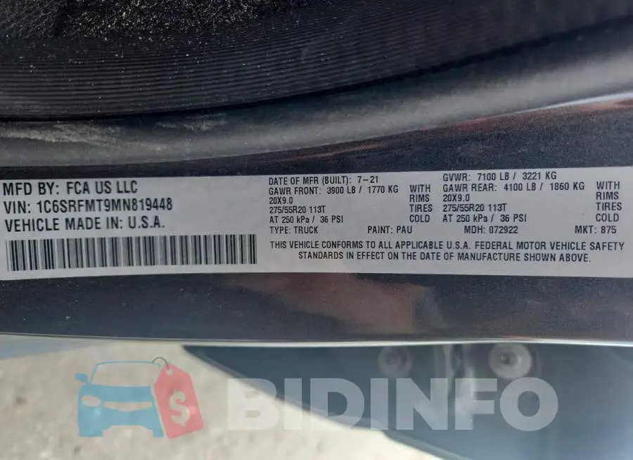 1C6SRFMT9MN819448 Photo# 12