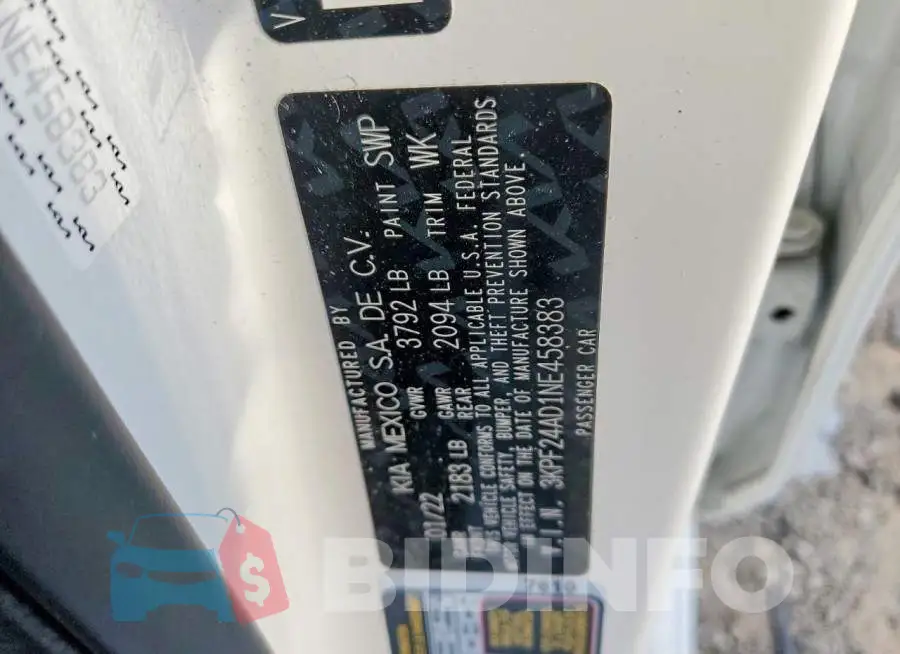 3KPF24AD1NE458383 Photo# 12
