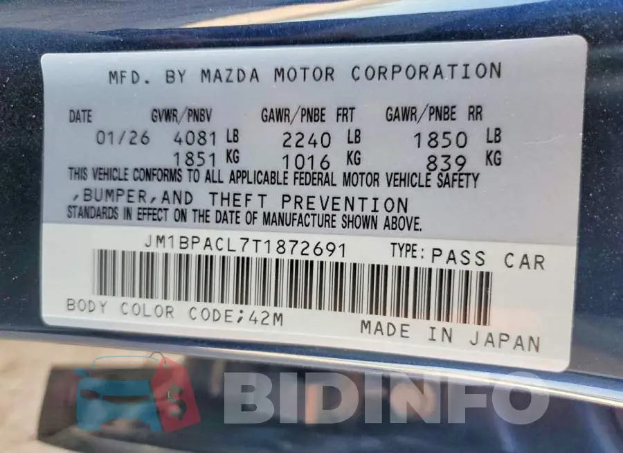 JM1BPACL7T1872691 Photo# 13