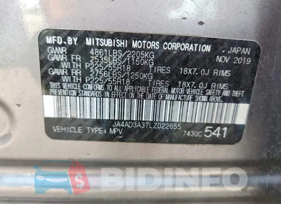 JA4AD3A37LZ022655 Photo# 14