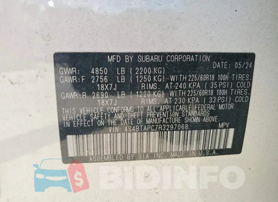 4S4BTAPC7R3297068 Photo# 13