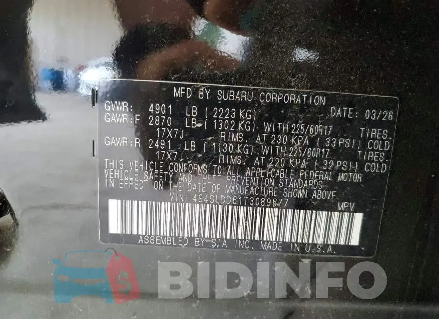 4S4SLDD61T3089677 Photo# 14