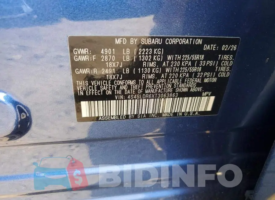 4S4SLDR6XT3063863 Photo# 13