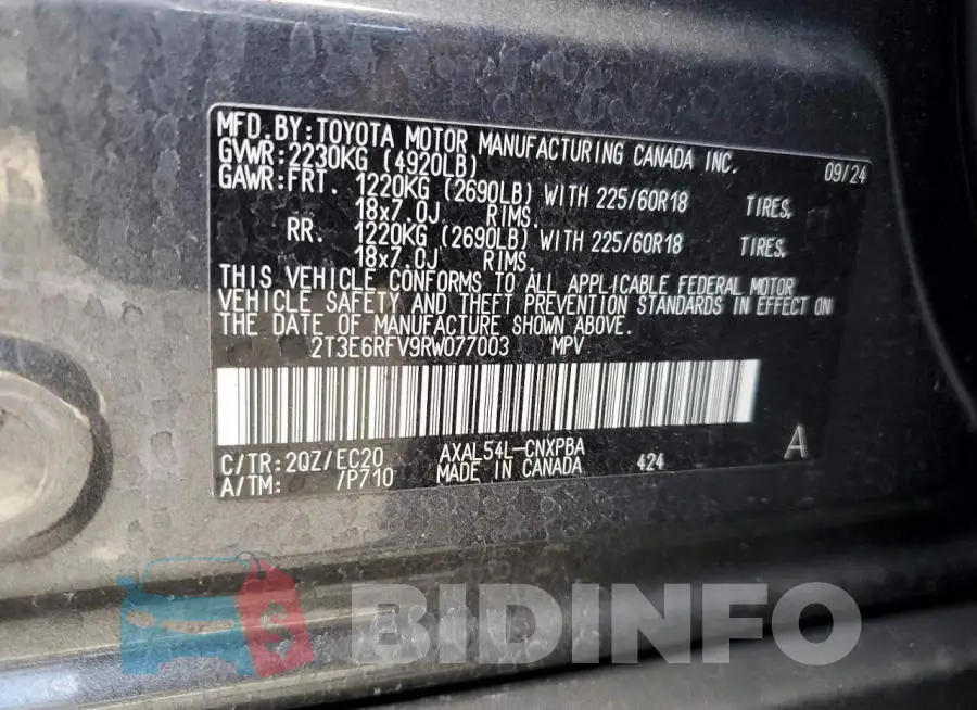 2T3E6RFV9RW077003 Photo# 12