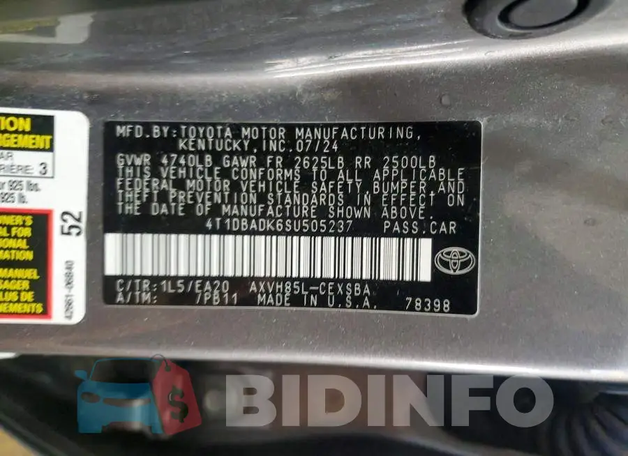 4T1DBADK6SU505237 Photo# 12