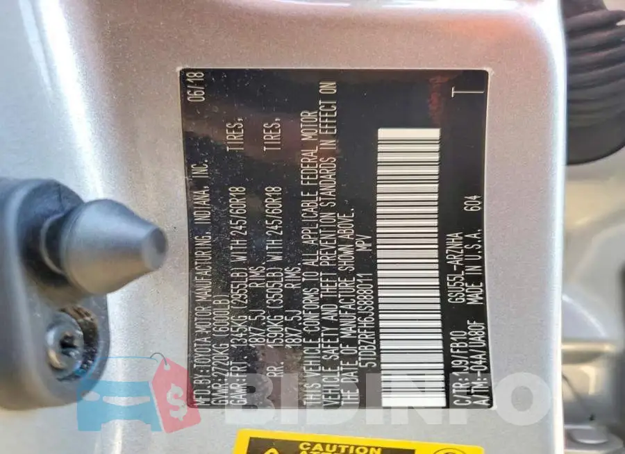 5TDBZRFH6JS888011 Photo# 13
