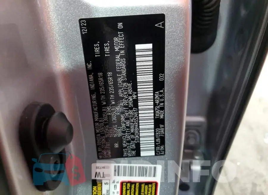 5TDKDRBH4RS534617 Photo# 13