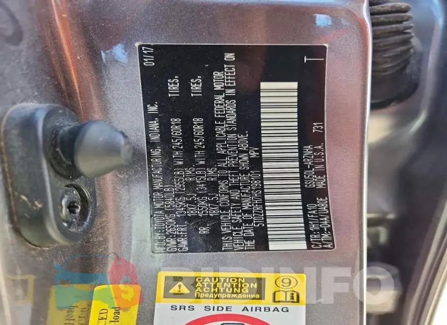 5TDZZRFH7HS198101 Photo# 13