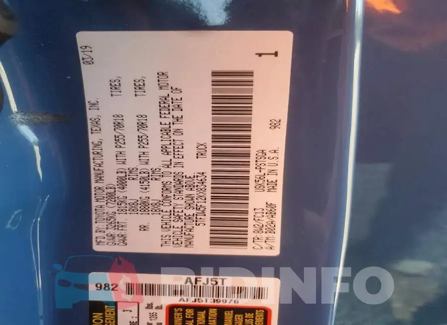 5TFDW5F12KX834634 Photo# 12