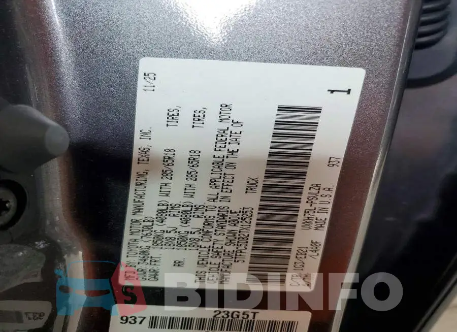 5TFPC5DB2TX125253 Photo# 13