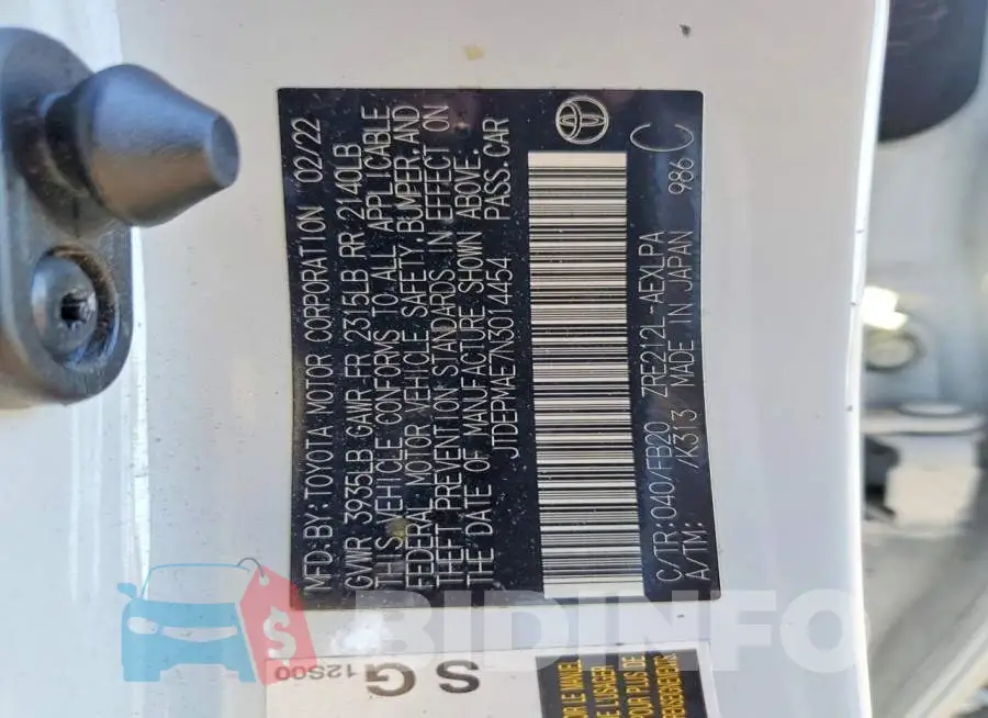 JTDEPMAE7N3014454 Photo# 13