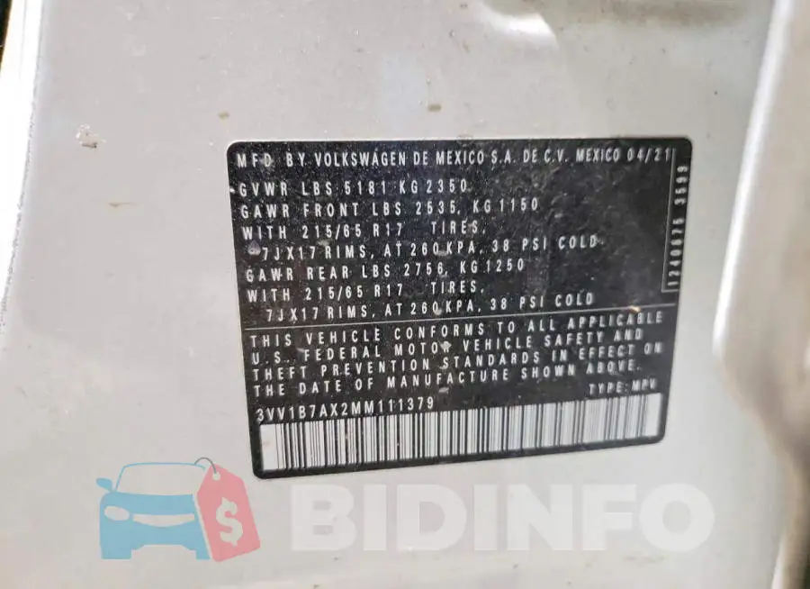 3VV1B7AX2MM111379 Photo# 12