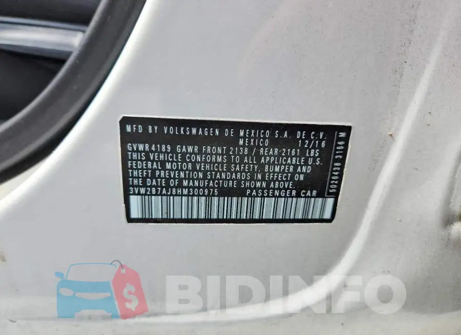 3VW2B7AJ8HM300975 Photo# 12