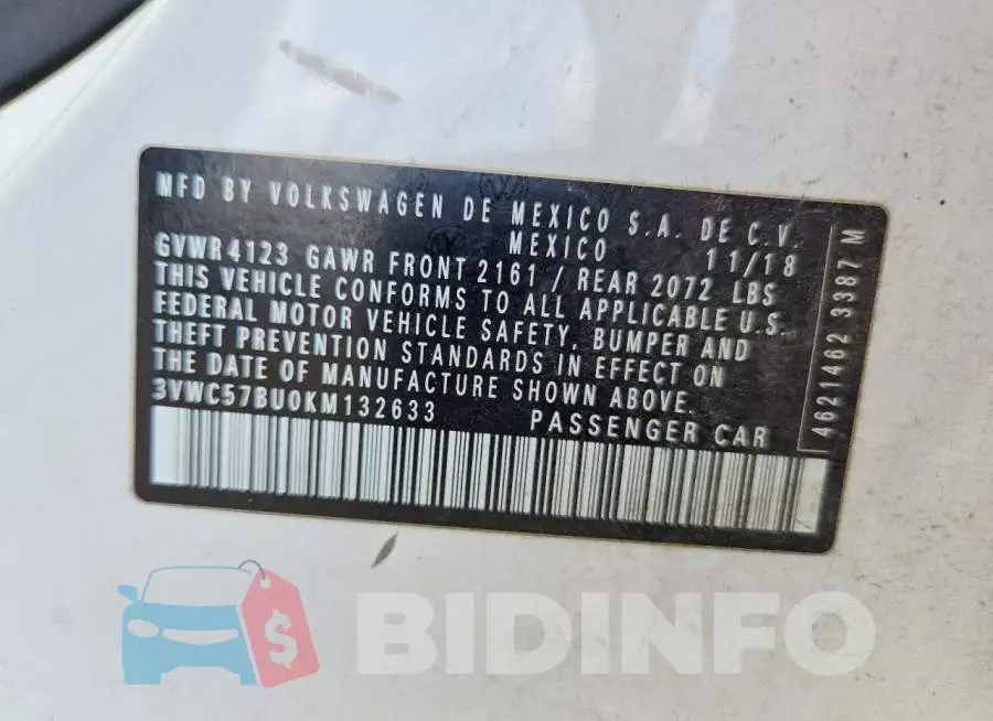 3VWC57BU0KM132633 Photo# 12