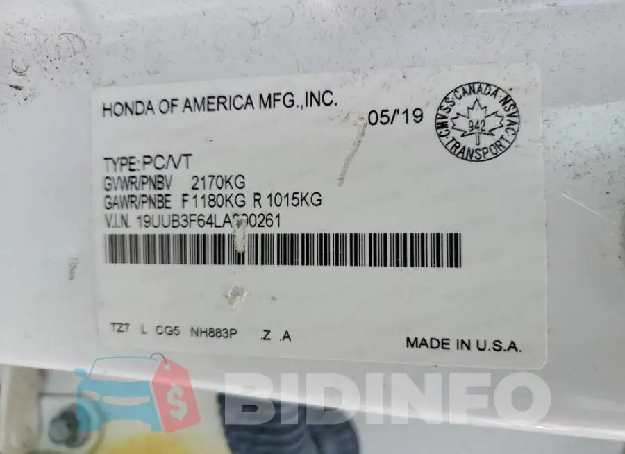 19UUB3F64LA800261 Photo# 12