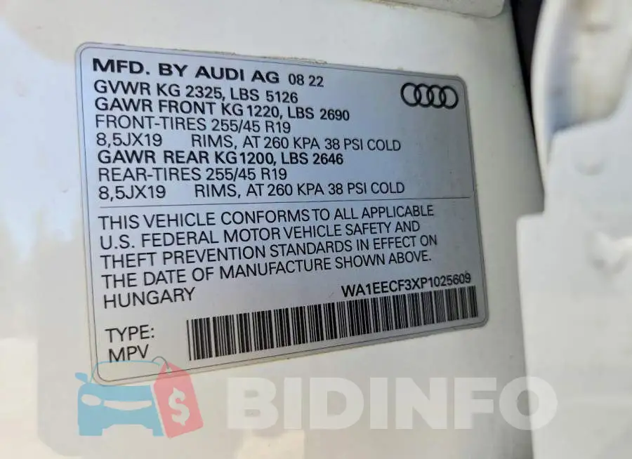 WA1EECF3XP1025609 Photo# 13
