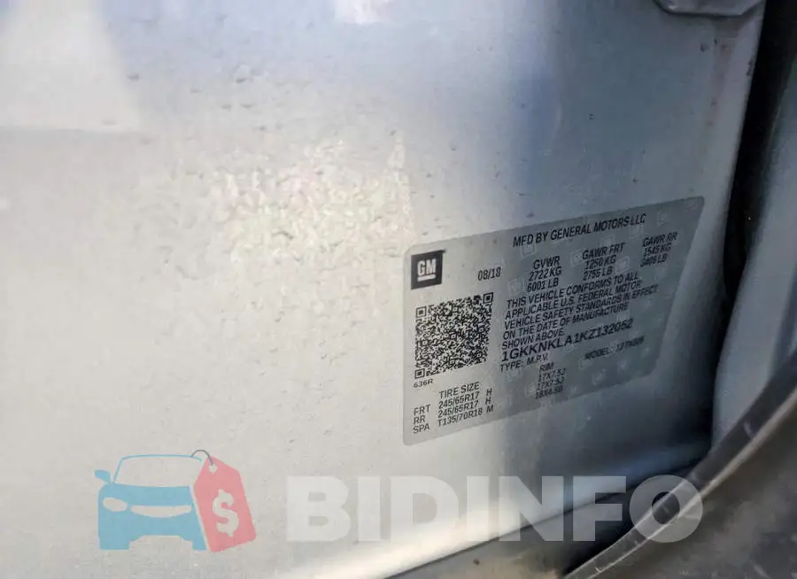 1GKKNKLA1KZ132052 Photo# 14