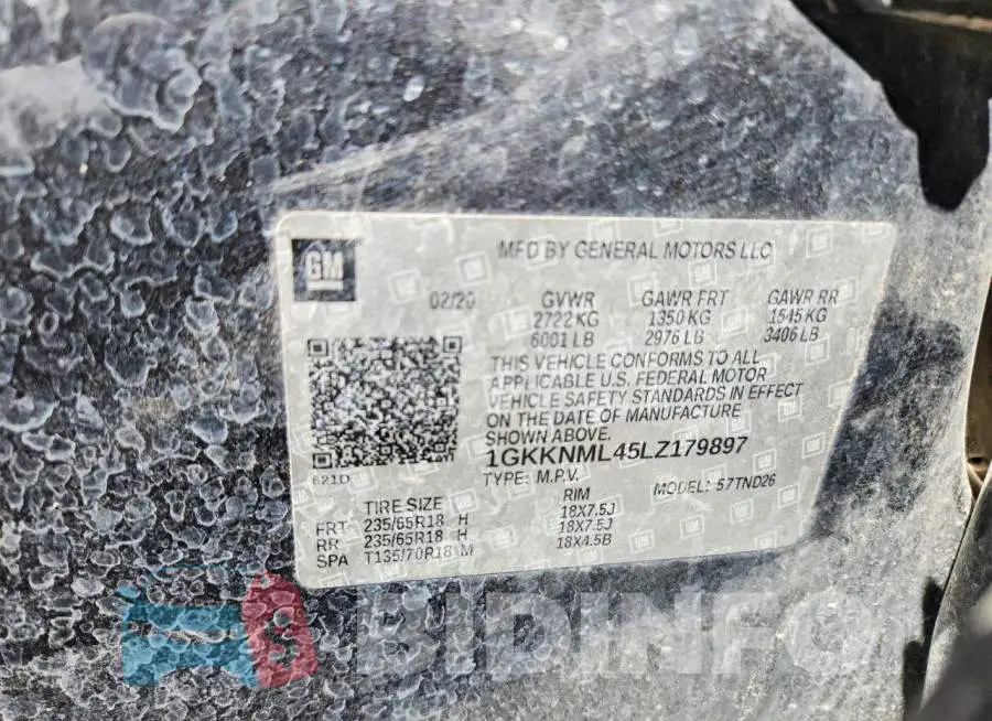 1GKKNML45LZ179897 Photo# 13