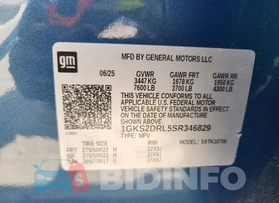 1GKS2DRL5SR346829 Photo# 13