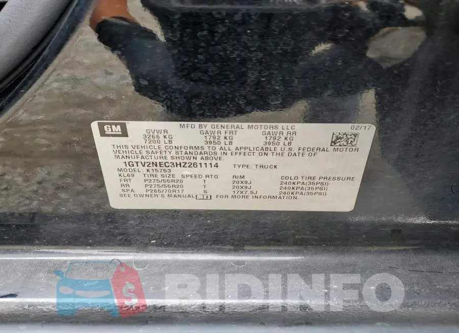 1GTV2NEC3HZ261114 Photo# 12