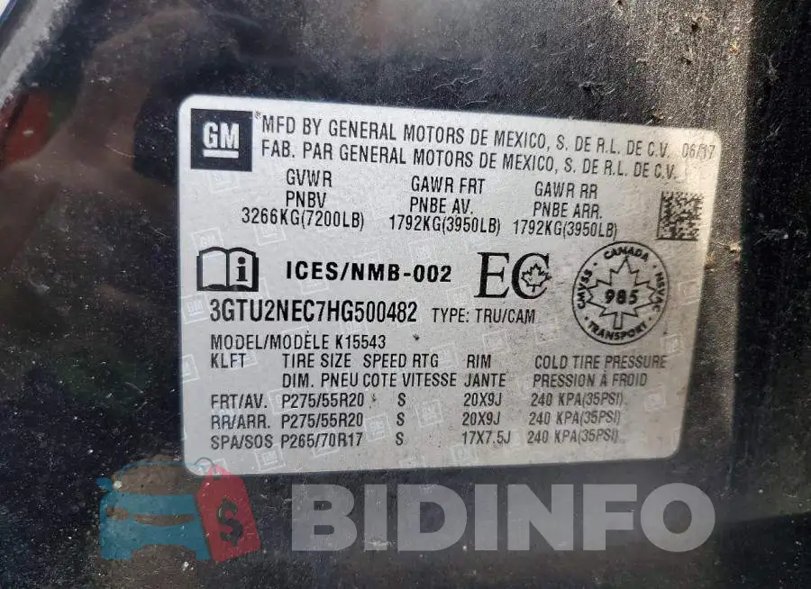 3GTU2NEC7HG500482 Photo# 13