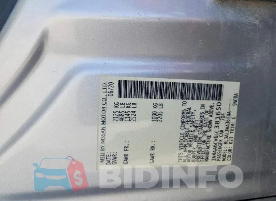 1N4AA6CV6LC381650 Photo# 13