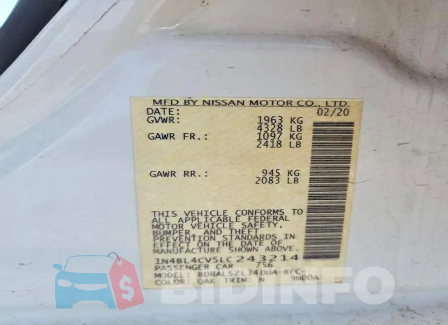 1N4BL4CV5LC243214 Photo# 12