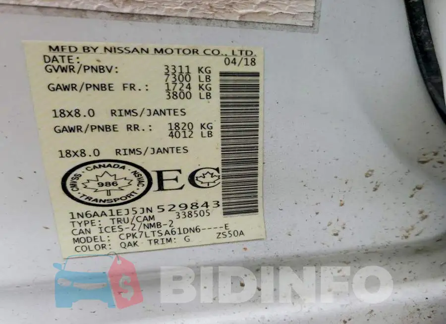 1N6AA1EJ5JN529843 Photo# 13