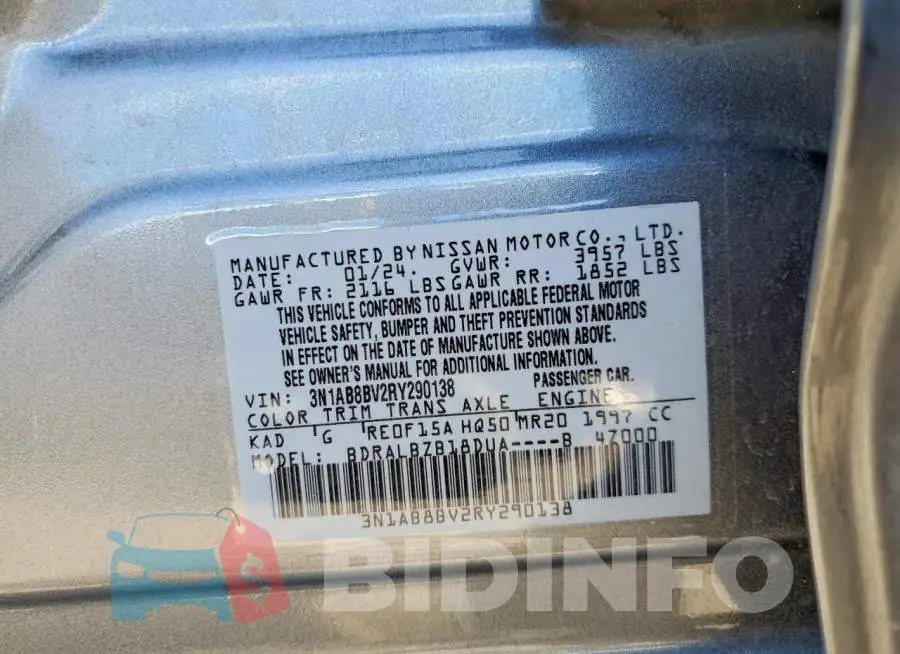 3N1AB8BV2RY290138 Photo# 13